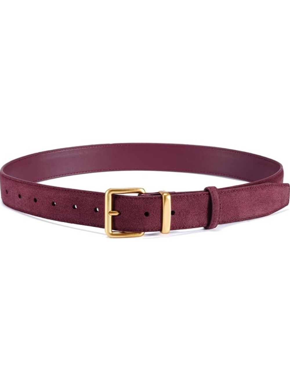 Burgundy Faux Suede Woman's Belt One Size 41.7" NWOT - Picture 2 of 5